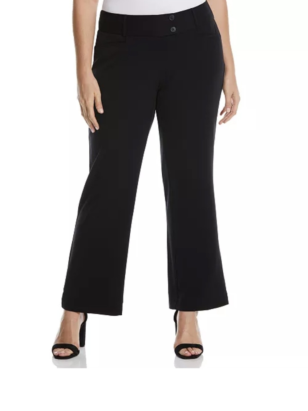 Rafaella Black Wide-Leg Dress Pants